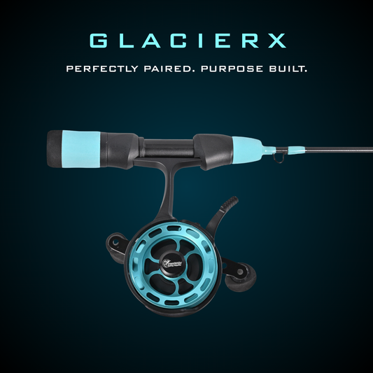 GLACIERX ICE FISHING ROD+REEL COMBO