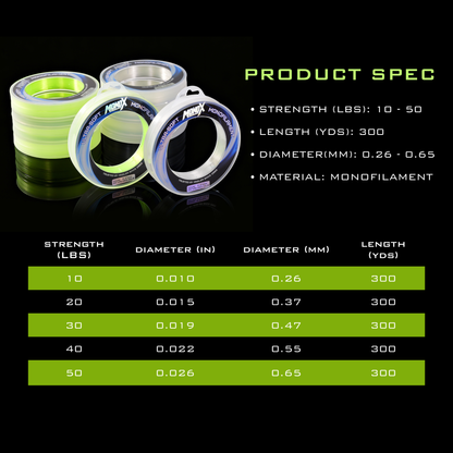 MONOX NYLON MONOFILAMENT FISHING LINE